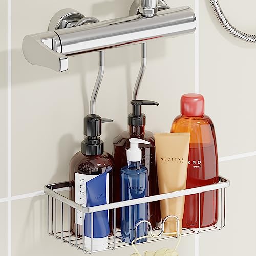 PICKPIFF Duschablage zum Hängen Duschregal zum Hängen Ohne Bohren Duschkorb Shower Shelf Duschhalterung Shampoo Dusche Halterung Dusche Aufhängen Aufbewahrung,Anti-Rost SS304 Edelstahl 30*13*36.5cm