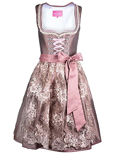 Krüger Dirndl Melena 60er Länge braun | Jacquard Midi-Dirndl...