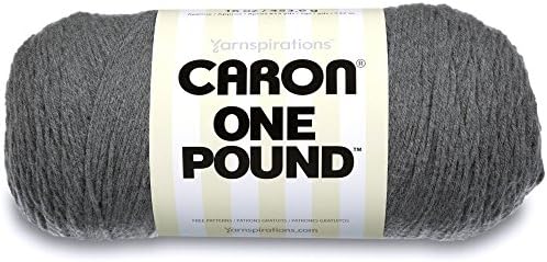 Caron One Pound Solids Yarn, 16oz, Gauge 4 Medium, 100% Acrylic - Medium Grey Mix- For Crochet, Knitting & Crafting ( 1 Piece )
