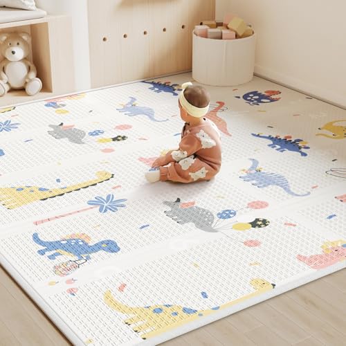 Image of BG-BABYGO Baby Play Mat Foldable Baby Floor Play Mat X-Large Soft Foam Playmat for Babies Reversible Waterproof Padded Baby Girl Play Mat Portable Thick Crawling Mat for Indoor Outdoor