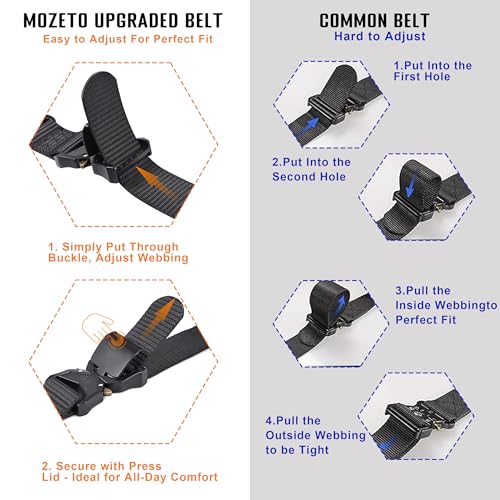MOZETO Tactical Belt for Men 1.5" Nylon Combat Work Emt Heavy Duty Belt with Quick Release Talon Buckle3