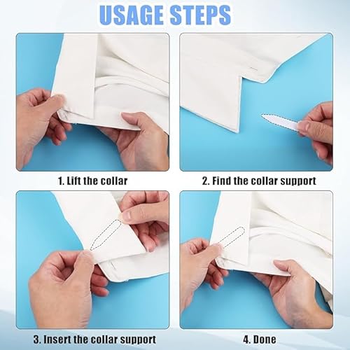 100pcs Plastic Collar Stays for Men's Dress Shirts, Collar Inserts Bones Stiffeners Supports Men's Shirt Collar Holder For Men Women 6x1 cm
