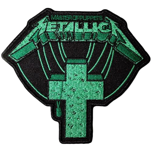 Image of Metallica Master of Puppets Green Cross Standard Woven Patch Accessory Size
