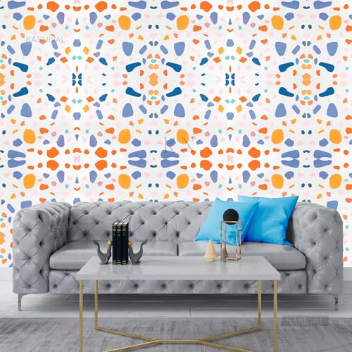 Image of KASHIVAL White Big Dotted Marble Kitchen Oil Proof Foil Stickers,Kitchen Backsplash Wallpaper,Self-Adhesive Wall Sticker Waterproof and Heat Resistant (Size : 60 * 200 cm) (Big Dotted Marble A31)