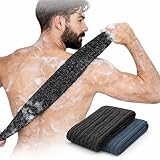 BLKSMITH 2-Pack Exfoliating Fiber Towels for Men - Perfect for Bath & Shower, Designed for Deep Clean & Skin Care