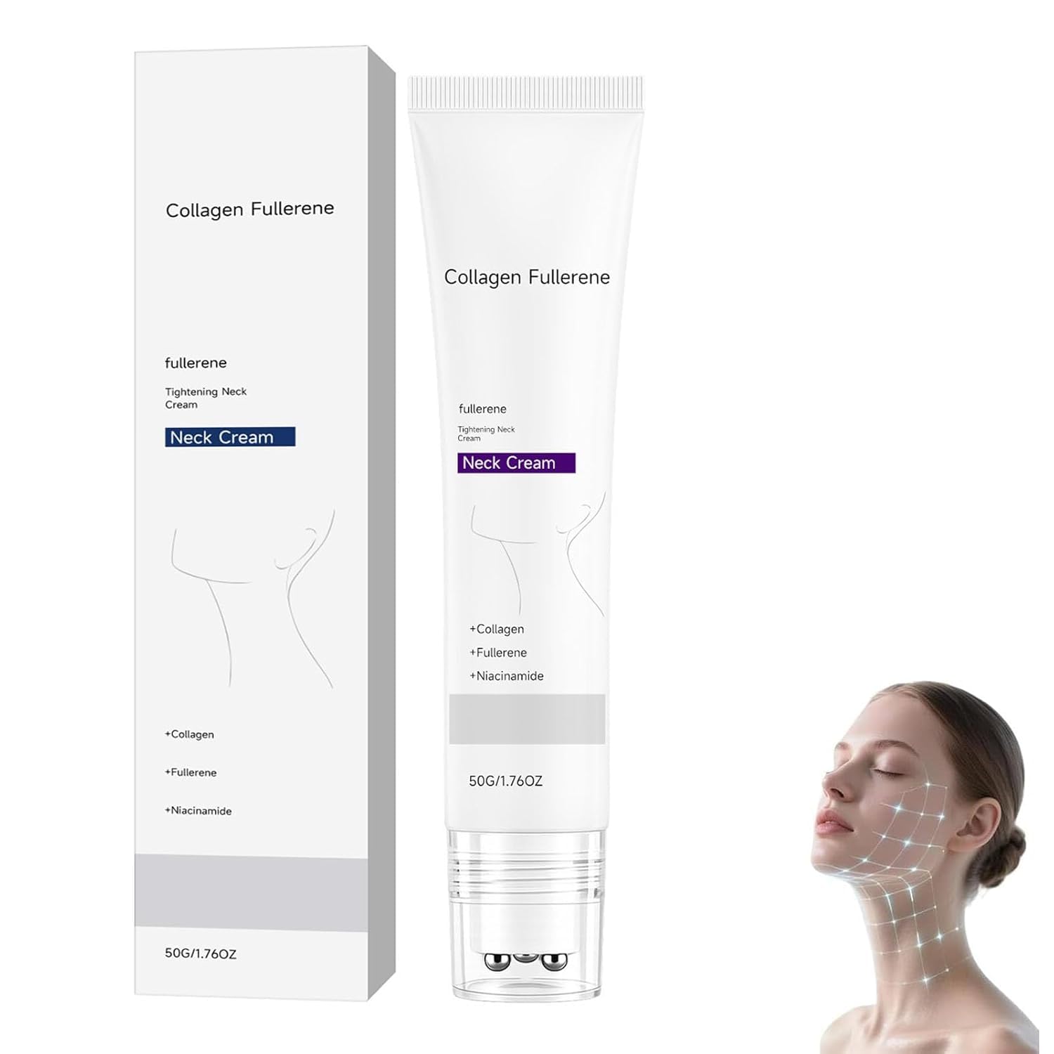 Crema de colágeno para el cuello, crema reafirmante con efecto tensor y lifting para piel flácida, para todo el contorno, suavizante, hidratante y humectante,1pc