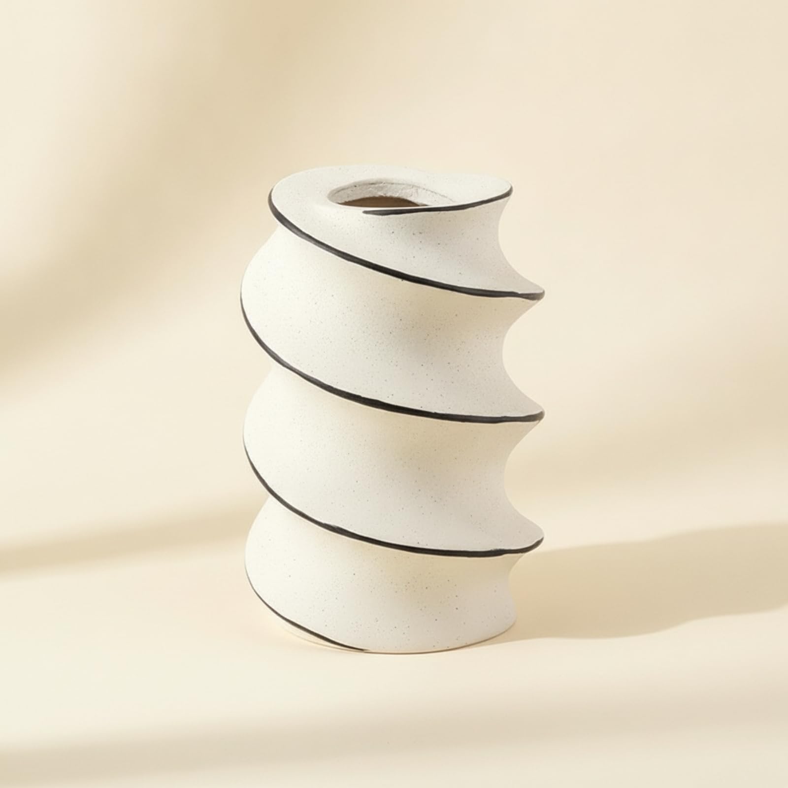Vaso Cilindrico a Spirale Scultoreo Vaso a Spirale Minimalista Fioriera per Appassionati di Design, Ingresso