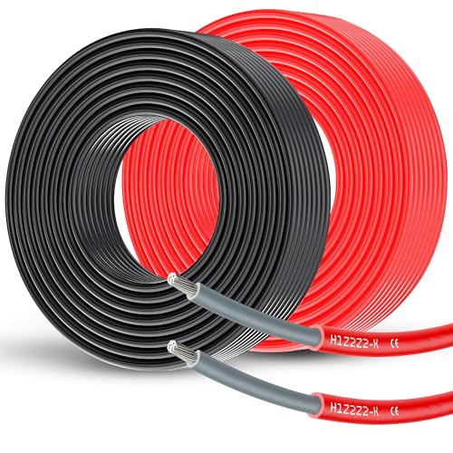 Offgridtec Solar Kabel H1Z2Z2-K 6mm Einadriges Kupferkabel für Photovoltaikanlagen UV- & wetterbeständig halogenfrei IEC 60228 EN 50618-konform (5m rot)