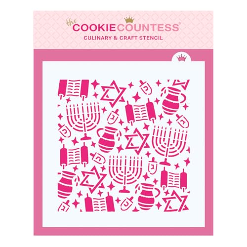 The Cookie Countess Hanukkah Pattern Stencil