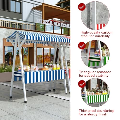 Genérico Carro de Festival con Ruedas, Carrito de Camping Plegable, Carrito de Camping portátil, Carrito Plegable, Carrito de Comedor portátil con toldo Parasol, quiosco Plegable para Puesto de merca
