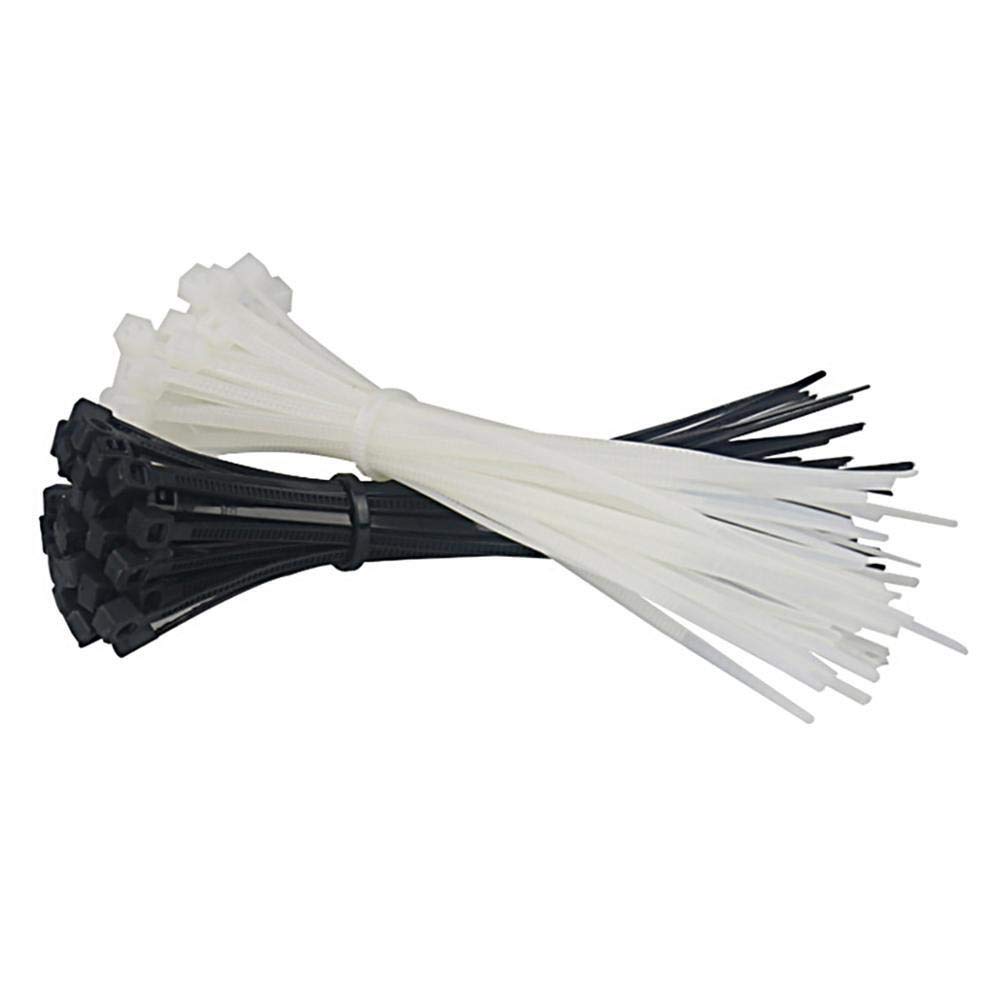 HUICHEN 100PCS White Black Milk Cable Wire Zip Ties Self Locking Nylon Cable Tie Erfect For Home Office Garage (Size : 3x120 Black)