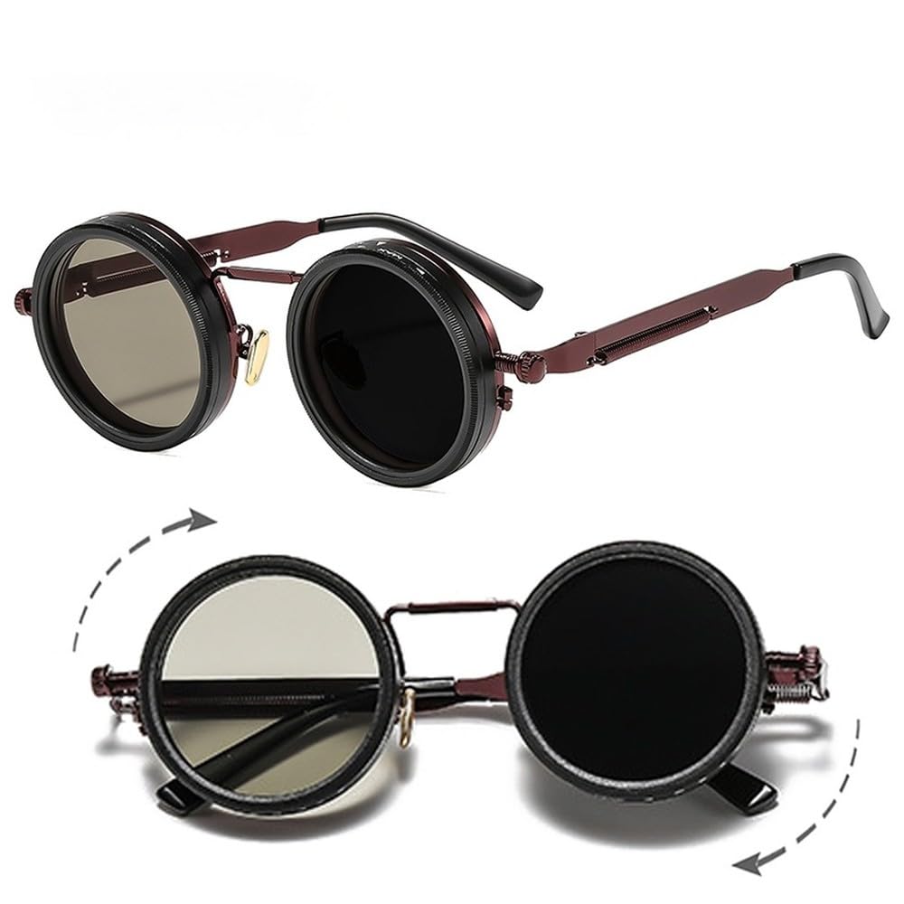 Retro-Sonnenbrille im Punk-Stil für Herren, Outdoor-Sport, polarisiert, UV400, verstellbar, dimmbar