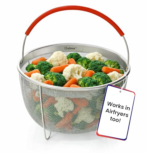 Original Salbree Steamer Basket for 6 qt quart Instant Pot Accessories, Stainless Steel Strainer and Insert fits IP Insta Pots, Instapot, Other Pressure Cookers, with Silicone Handle [3qt 8qt avail]