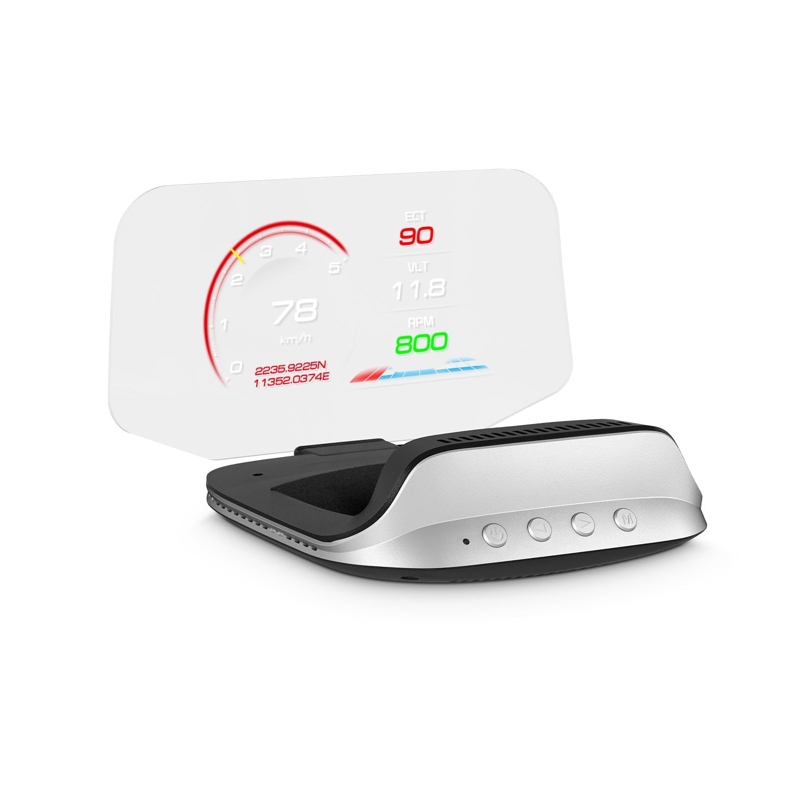 AZIJYV Heads Up Display C3 for Cars, OBD2 Gauge With Speed, Water Temperature, Fuel Consumption, Overspeed Alarm, Specular Projection Speedometer Suitable for All Vehicles