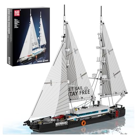 Mould King 10194 Blocchi di costruzione nave a vela con vela in tessuto, grande Ketch, nave giocattolo, modello barca a vela, compatibile con altre marche (893 pezzi)
