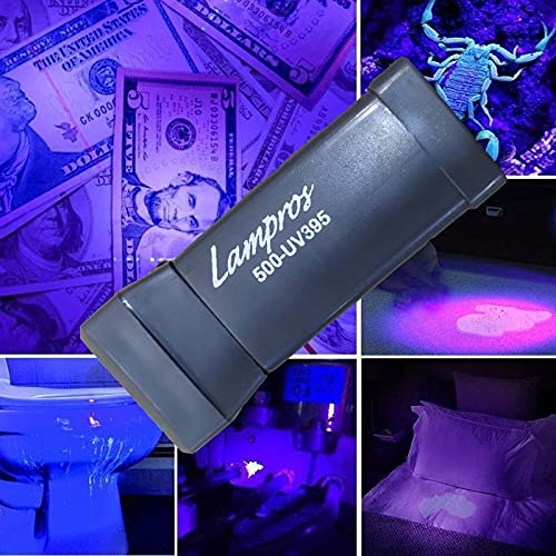 RDR Rechargeable UV Flashlight Ultra Violet Portable Light UV Torch Light Grey (Lampros 2200mAH Lithium ion) 2