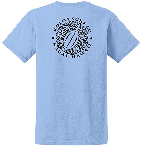 Koloa Surf Hawaiian Honu Turtle Heavyweight Tees-Tall-XLT-Light Blue/b