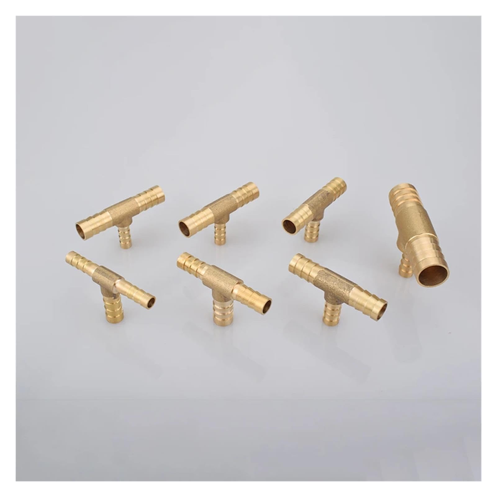 Brass Equal Tee Reusable Hose Connector 4-19mm For Water Air Lines