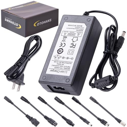 54.6V 2A Fast Battery Charger 7 in 1 Plugs - Universal Replacement Charger for 13S 48V Lithium-ion Batteries, Compatible with Gotrax, Razor, Jetson, Ninebot, Swagtron, Segway, Hiboy and More