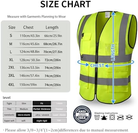 Reflektierende Sicherheitsweste für Männer und Frauen