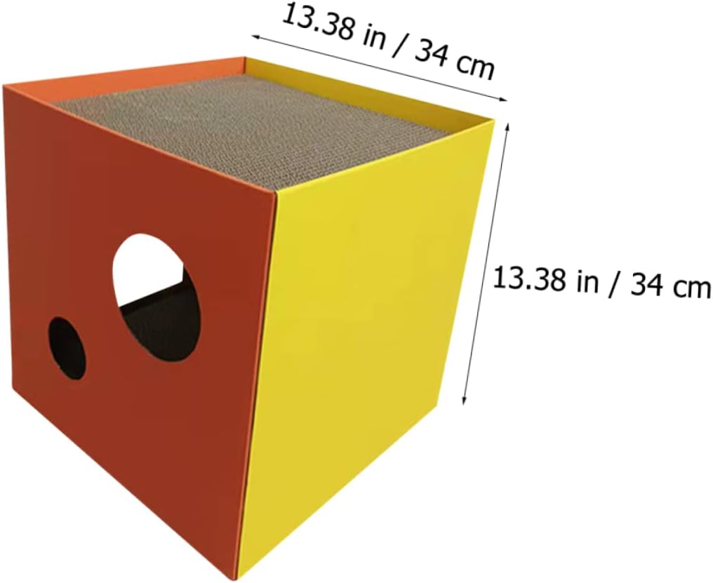 Sisal Cat Scratcher for Indoor Cats Sturdy Pet Scratching Board Cube House Wear-Resistant Hideout for Kittens to Play and Scratch