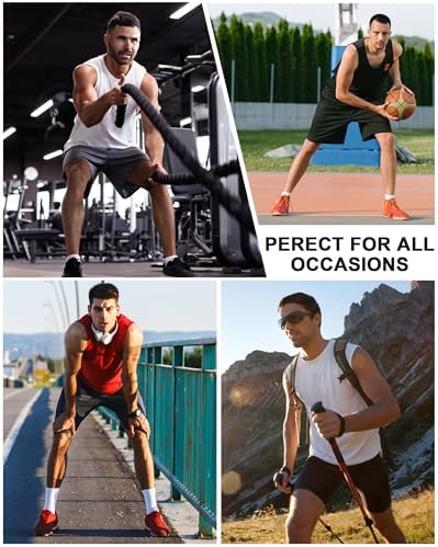 Roadbox Compression Shirt Men, Sleeveless Athletic Tank Top Workout Undershirt, Quick Dry Base Layer for Gym Running Training - 5