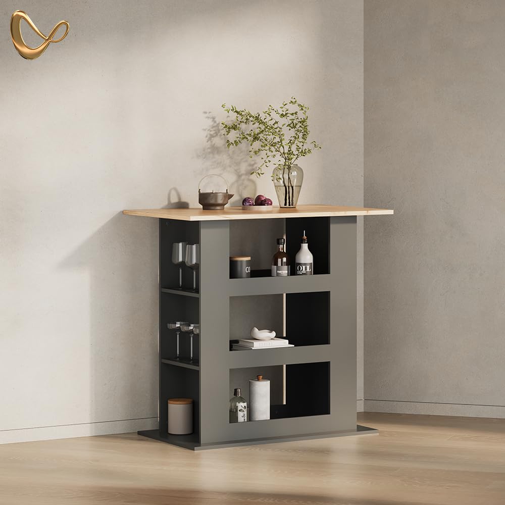 Livinity Bartisch Regusa, Goldkraft Eiche/Anthrazit, 110 x 65 cm