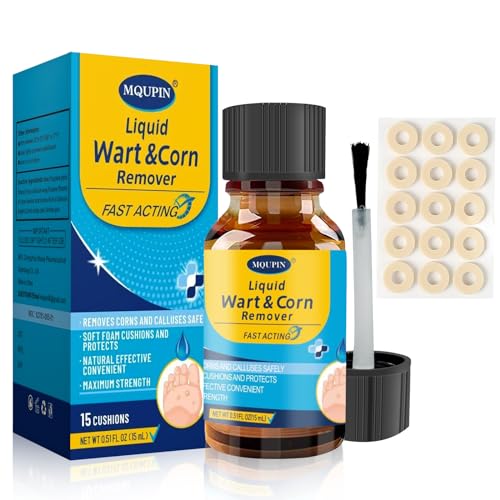 MQUPIN Hühneraugen Entferner Lösung Corn Remover Lösung gegen Hühneraugen und Hornhaut 15ml mit Pinsel