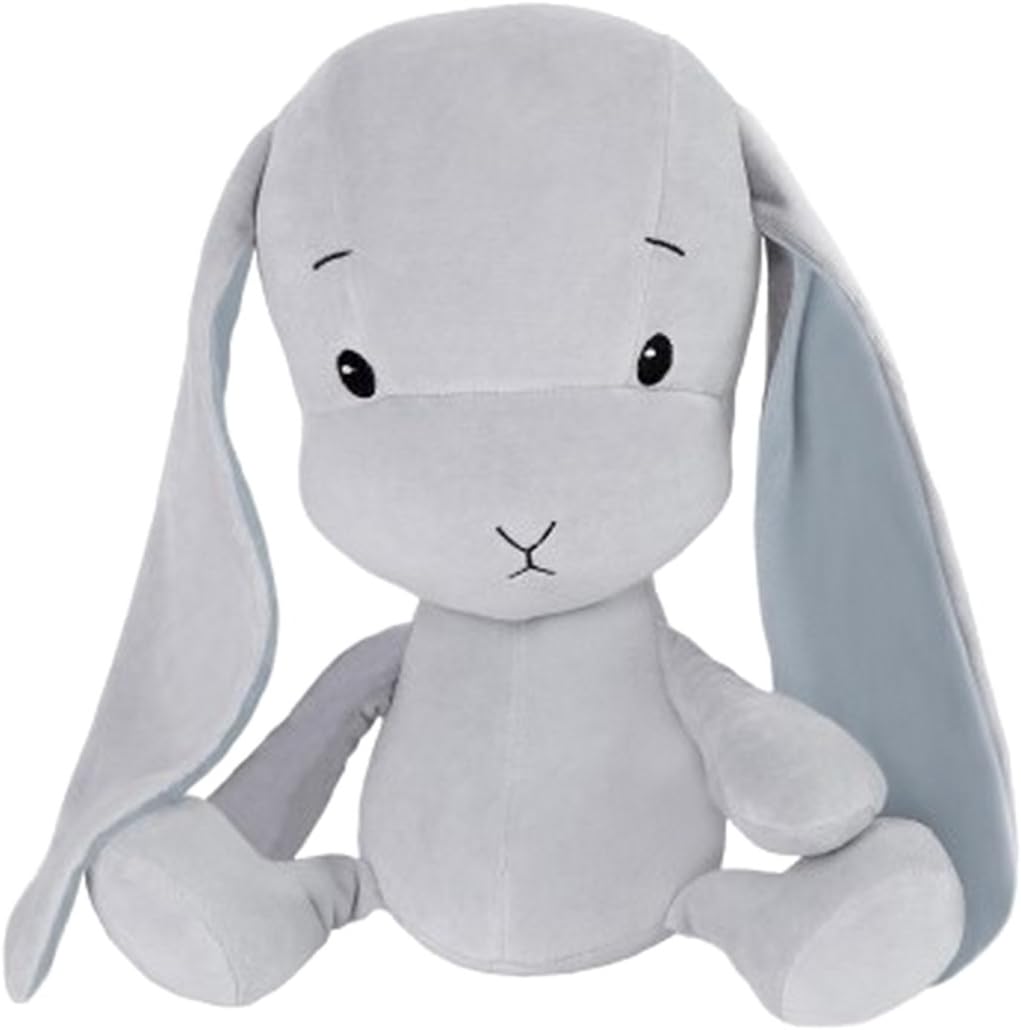 Effiki 5901832946410 Large Grey Bunny with Blue Ears, 50 cm