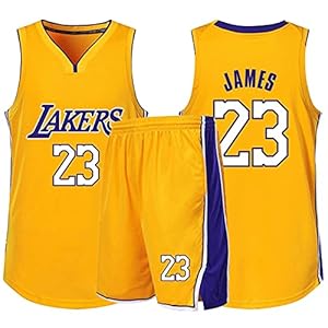 Lakers 8# 23# James 24# Geel Basketbal Jersey, Men’s Sports Vest, Korte broek, Tweedelig Basketball T-shirt voor…