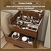 3 in 1 Vanity Desk with Flip Top Lighted Mirror for Bedroom, Small Compact Vanity with Visible Glass Desktop for Cloakroom, Makeup Vanity Set with 3 Drawers, Cushioned Stool,Walnut 23.62L