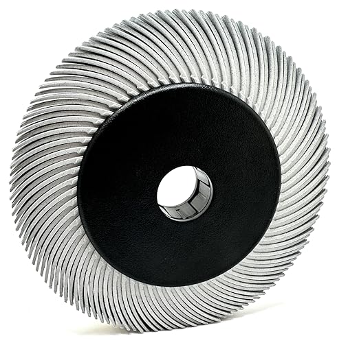 Image of Radial Bristle Brush, 6 in x 1 /2 in x 1 in, 120 Grit (White) Type C Curved Bristles, 33212, 1 Pack