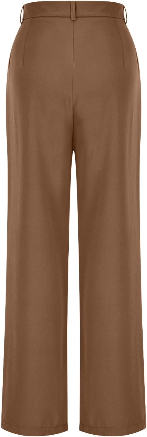 Womens Suit Pants Baggy Comfy Dressy Casual Work Trouser Fashion High Waist Solid Color Loose Wide Leg Sweatpant