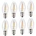 Night Light Bulbs, C7 Candelabra Bulb, Emotionlite LED Light Bulbs with E12 Chandelier Base, 0.5 Watt (4W 5W 6W 7W Incandescent Equivalent), 50LM, Warm White, 2700K, Clear, 8 Pack