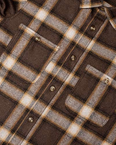 Alimens & Gentle Men's Flannel Plaid Shirt Casual Fall Clothes Work Button Down Shirts3