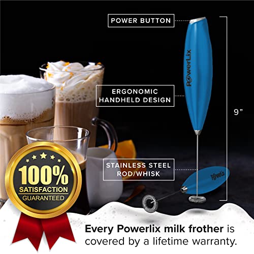 image for PowerLix Milk Frother Handheld Battery Operated Electric Whisk Beater 