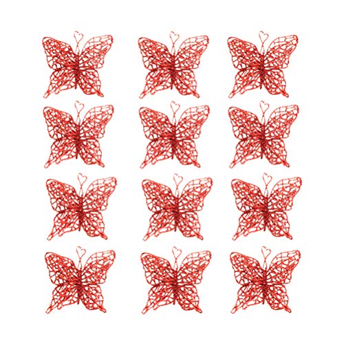 KESYOO 12 peças de enfeite de borboleta criativa para pendurar, ornamentos de árvore de Natal, simul
