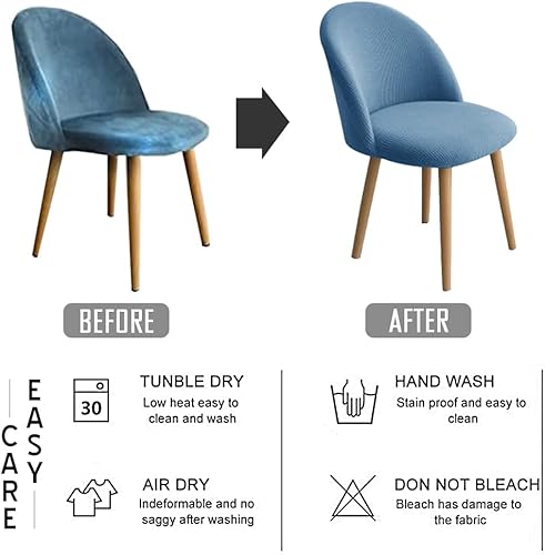 Miniatura 10 de XMNTG Juego de 4 fundas elásticas de jacquard gris para silla de comedor, con respaldo curvado, fundas para silla de acento modernas de mediados de
