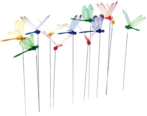 36 Pack 3D Dragonfly Garden Decor Dragon Fly Garden Stakes Dragonflies Garden Ornaments Patio Decoration Dragonfly Stakes With Sticks, 4 Colors #TOP5