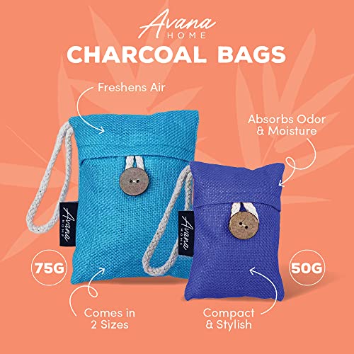 (16 Pack) Bamboo Charcoal Air Purifying Bag - Charcoal Bags Odor Absorber, For Car, Home & Shoes - Activated Charcoal Odor Absorber, Fragrance-Free Bamboo Charcoal Odor Eliminator (8X75G, 8X50G) #TOP1