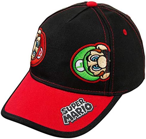 Nintendo Super Mario and Luigi Black Cotton Baseball Cap – Size Boys’ 4-14 [6014] image 5