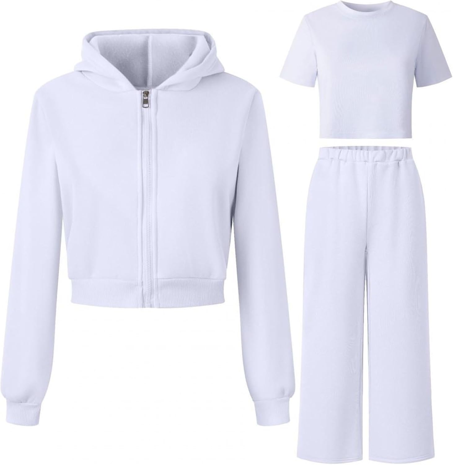 Girls Outdoor Everyday Wear Set for Kids - Cozy Fleece Tracksuit with Long Sleeve Top