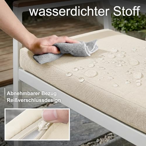 Funda impermeable para banco exterior transpirable con lazos caqui 4
