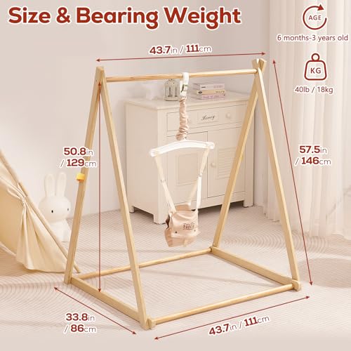 Sautoir bébé en bois Montessori FUNLIO avec support stable pour l'éveil