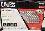 Utilitech Canless Color Choice 4-in 50-Watt Equivalent White Round Dimmable Recessed Downlight (6-Pack), 4 Inches, (LLEDR4XT5CCT6)