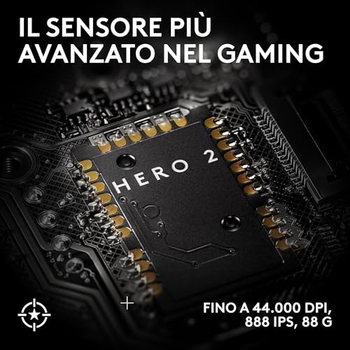 PRO X SUPERLIGHT 2 SE mouse gaming wireless, mouse Pro-Grade da 60 g con 5 pulsanti programmabili, sensore a 44.000 DPI, >888 IPS, velocità di aggiornamento 1 kHz, USB-C, PC/Mac - Rosso - Mouse gaming - Immagine 2