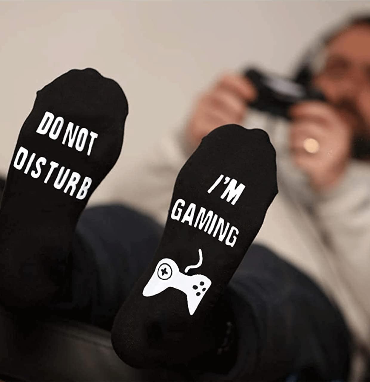 Gaming Novelty Socks Do Not Disturb Im Gaming Funny Gamer Lover Socks Stuff Stocking Valentine's Day Christmas Gifts - Image 2