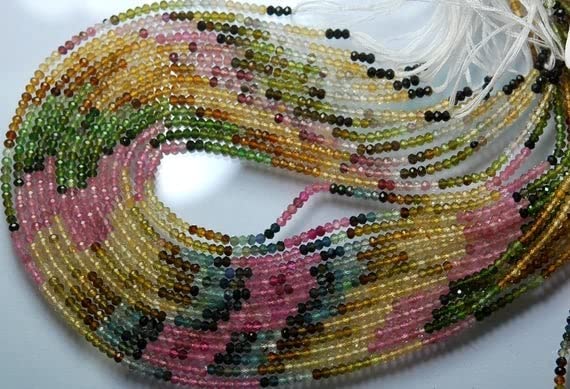 Tourmaline facettée perles de 2.70mm pour réparer ou enfiler des colliers fins