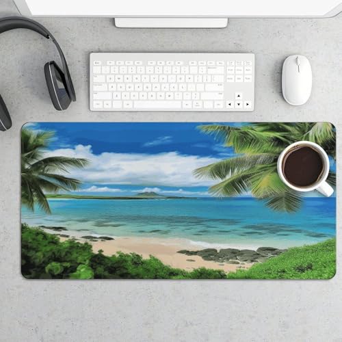 Tropical Palm Tree Hawaii Beach Desk Pad 60x30 cm miniatura 5