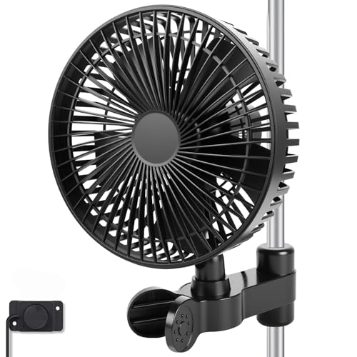 SKUTZTEK Grow Ventilatore con Clip e Regolatore di velocità Continuo, Motore EC, 2100 Giri/min, Oscillante, 10W, IP44 - Ventola per Growbox/Tenda